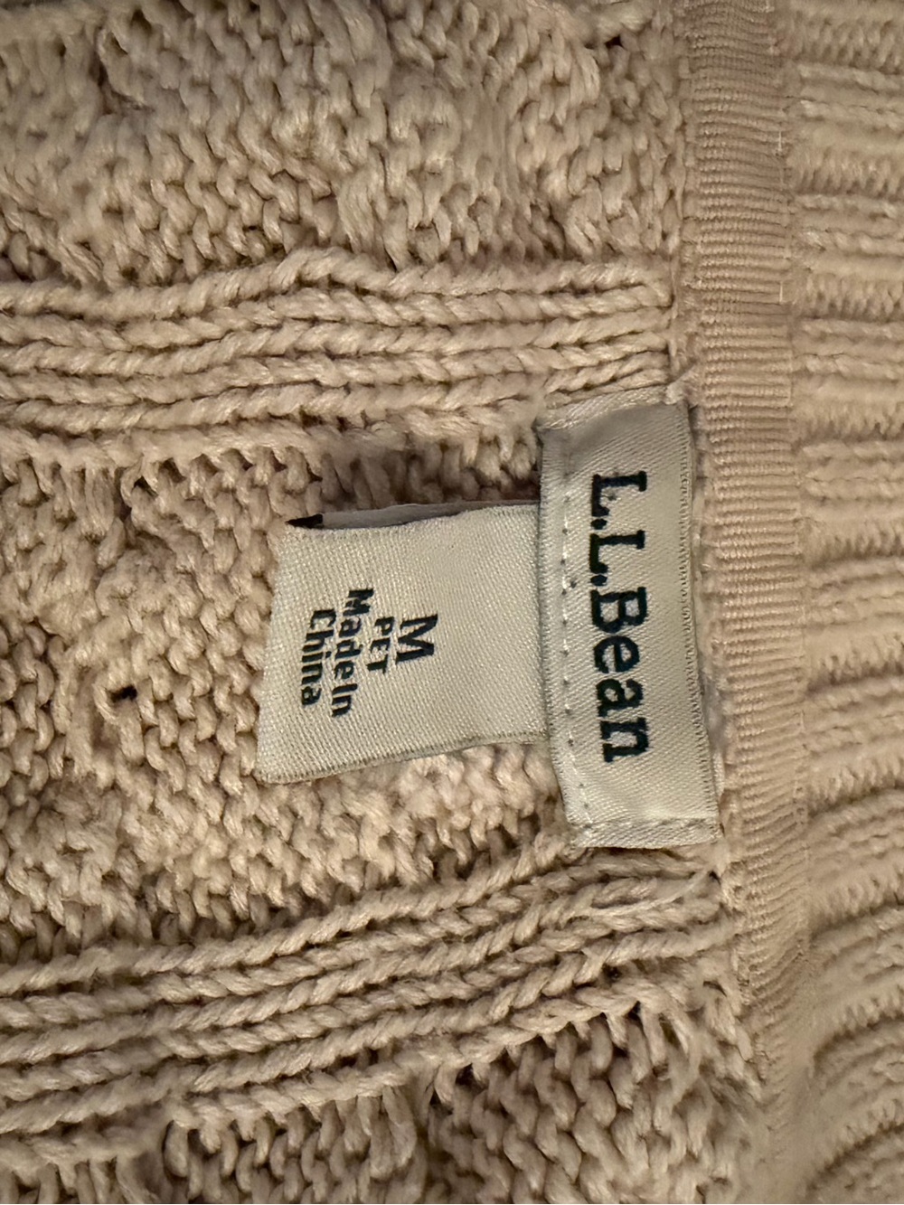 L.L.Bean Women’s Cable Knit Full Zip Cardigan Sweater Medium Petite - Picture 7 of 8